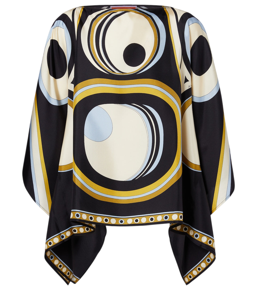 Top de sarga de seda estampada Foulard de La DoubleJ