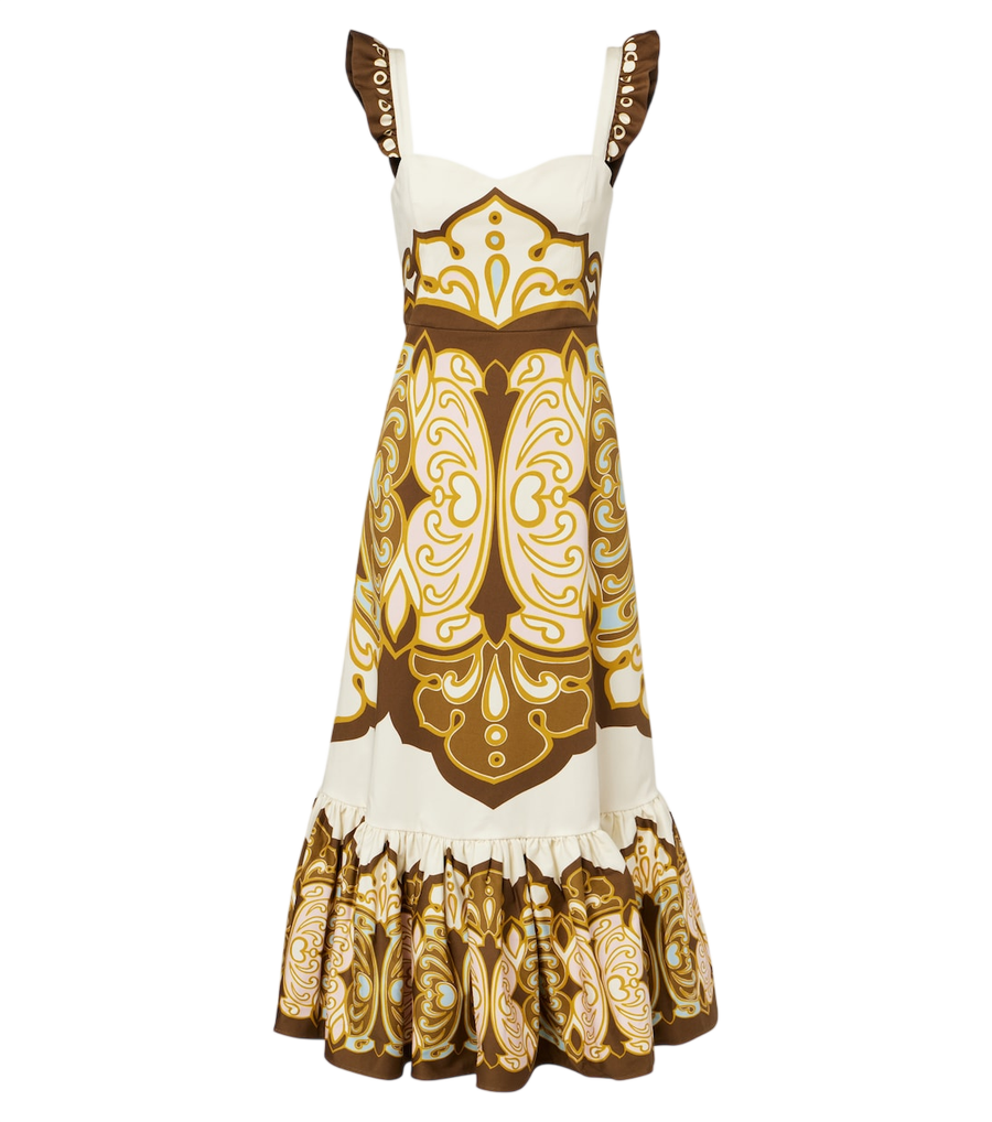 Vestido midi de mezcla de algodón Gingerbread de La DoubleJ