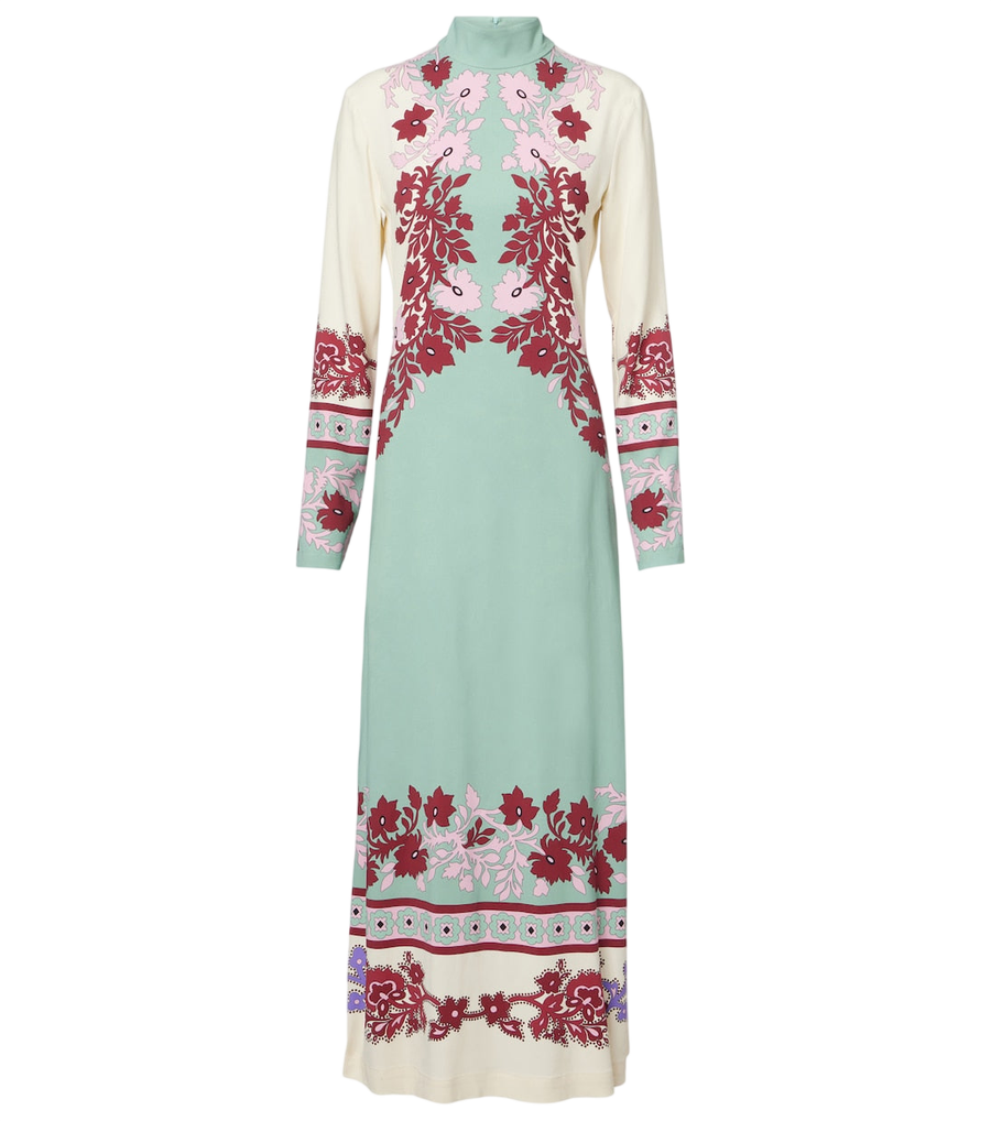 Robe longue en satin à fleurs La DoubleJ Halle