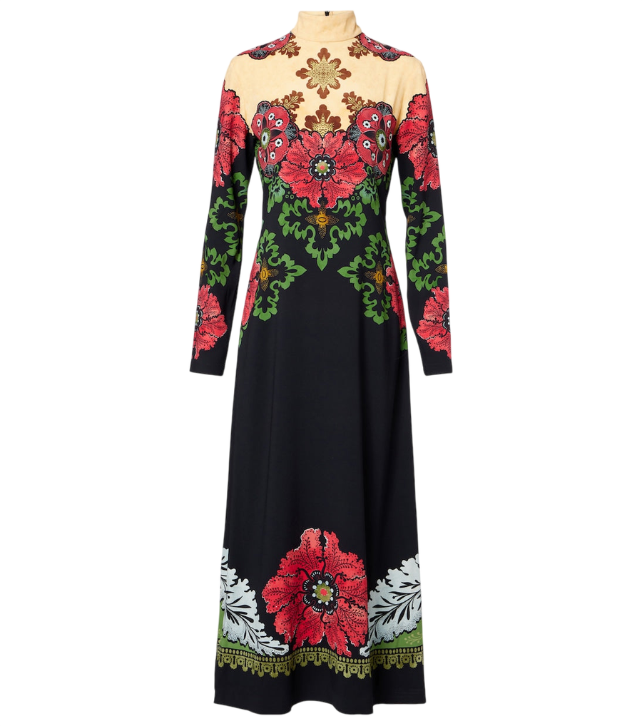 La DoubleJ Halle printed satin midi dress
