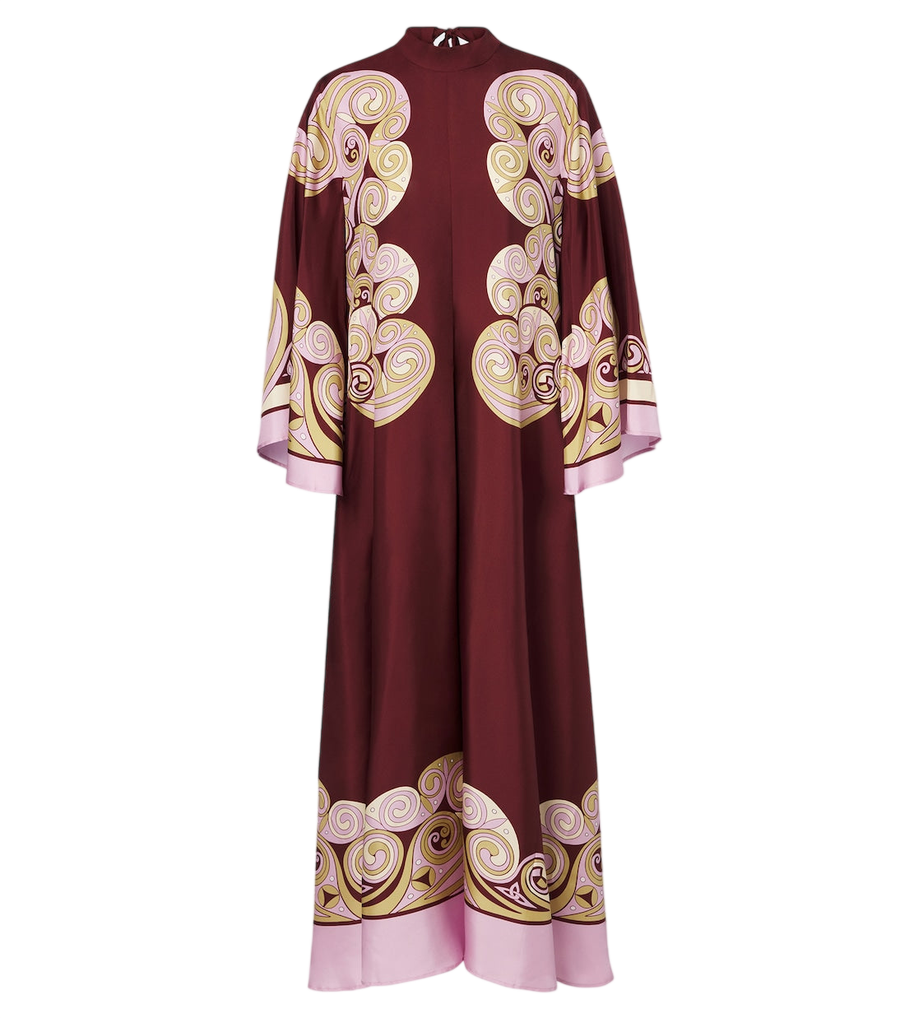 La DoubleJ Kells Swirl silk satin maxi dress