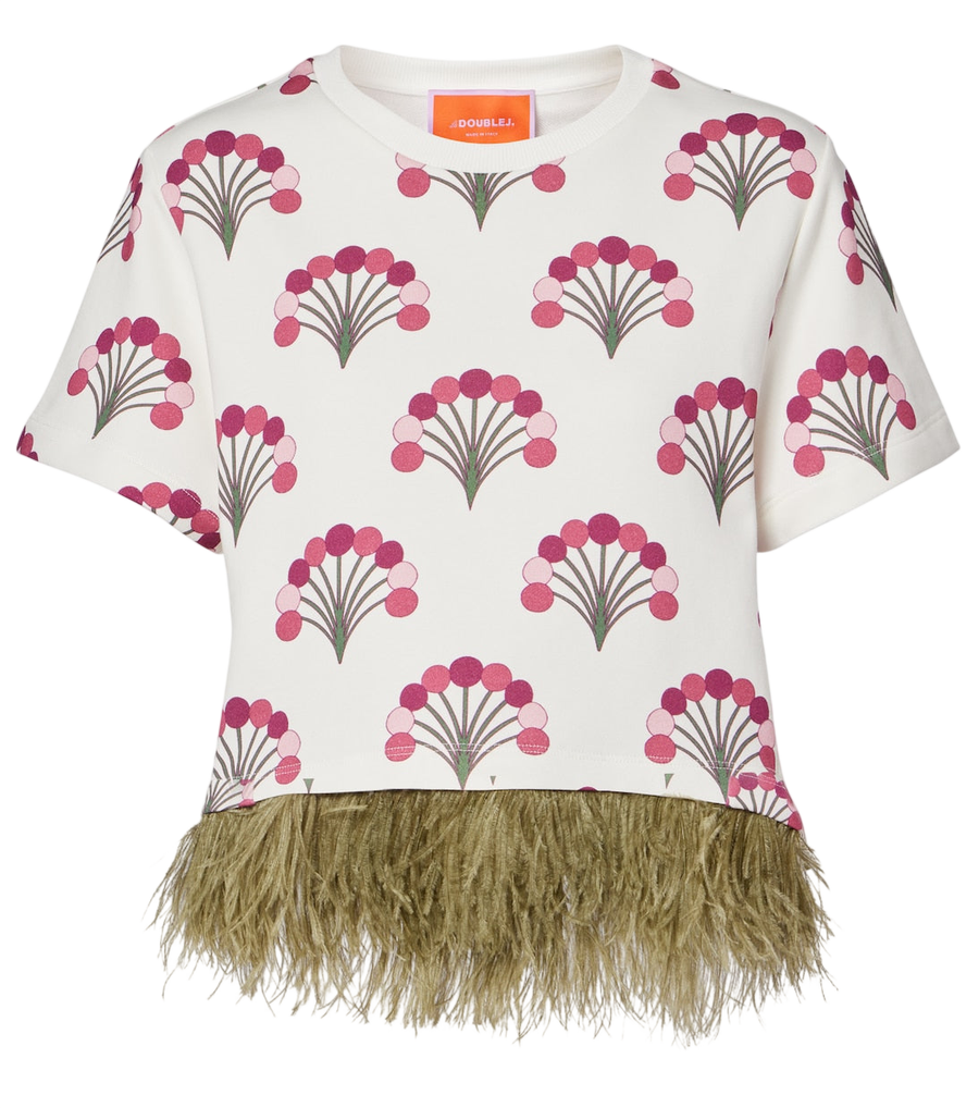 T-shirt en jersey de coton imprimé La Scala La DoubleJ