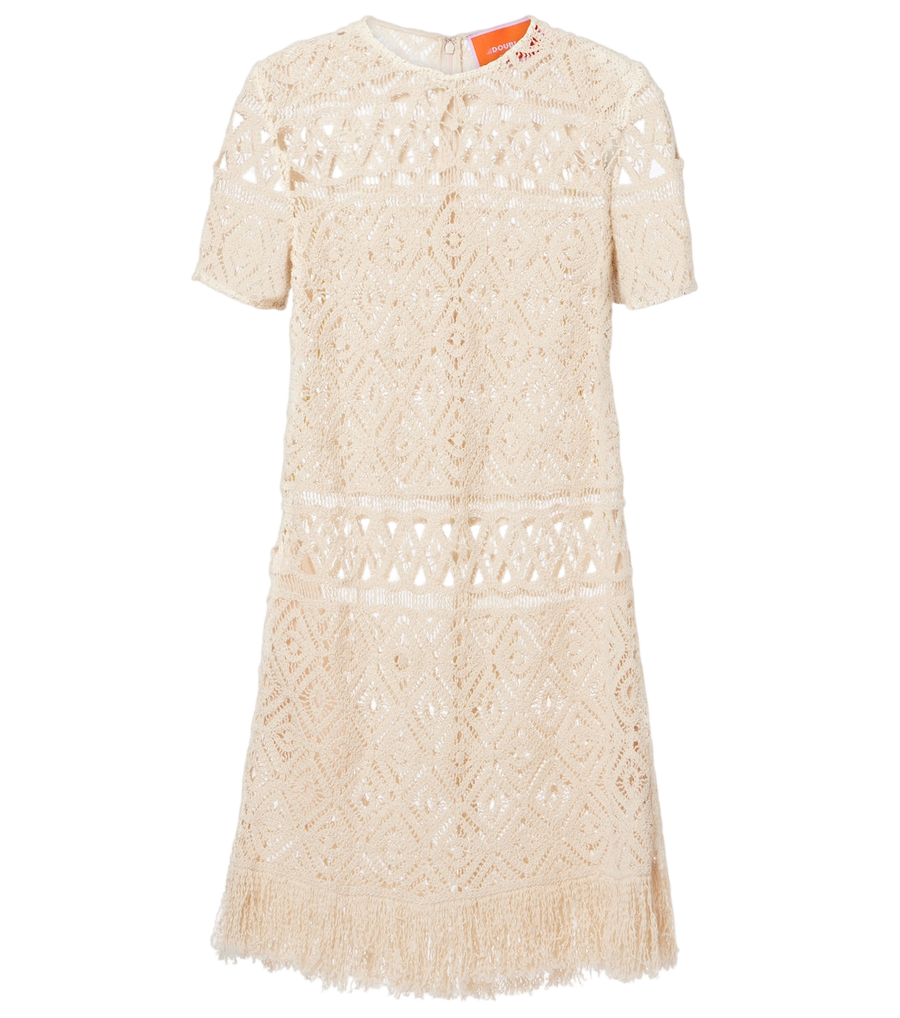 La DoubleJ Lacey macramé cotton minidress
