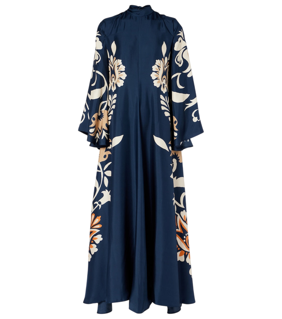 La DoubleJ Magnifico floral silk twill maxi dress