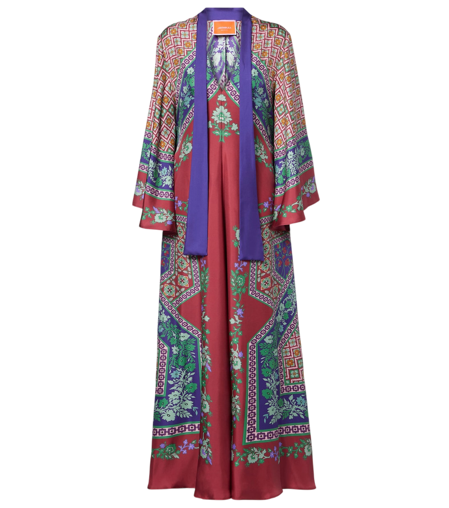 Robe longue en soie imprimée La DoubleJ Magnifico