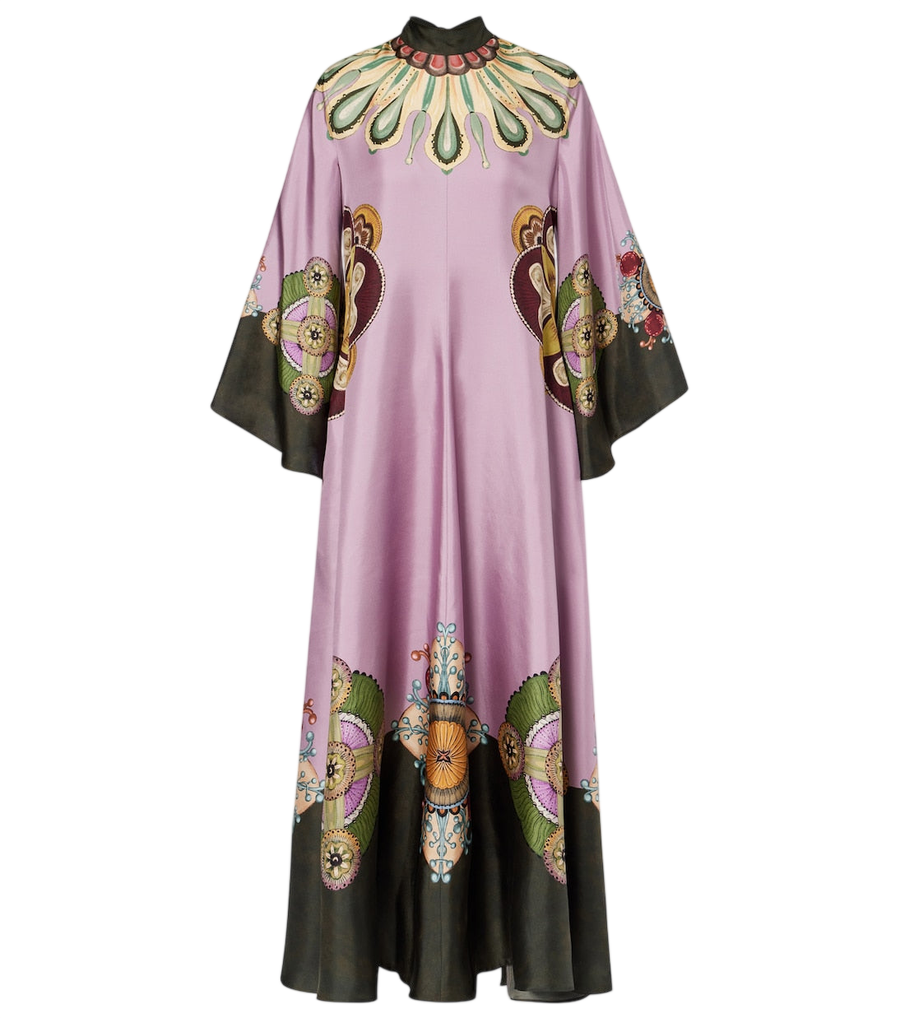 La DoubleJ Magnifico printed silk twill kaftan