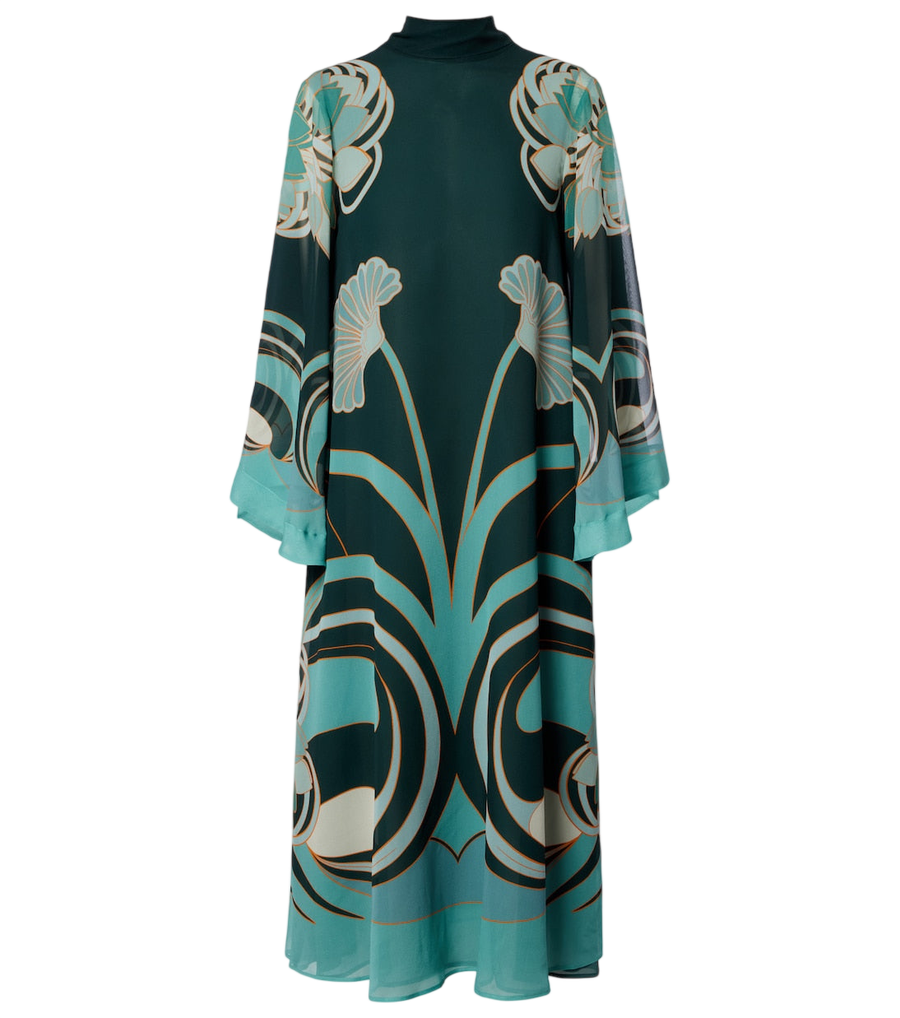 Robe midi en twill de soie imprimé Magnifico La DoubleJ