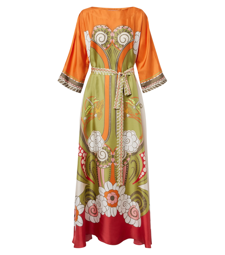 La DoubleJ Muumuu printed silk twill maxi dress