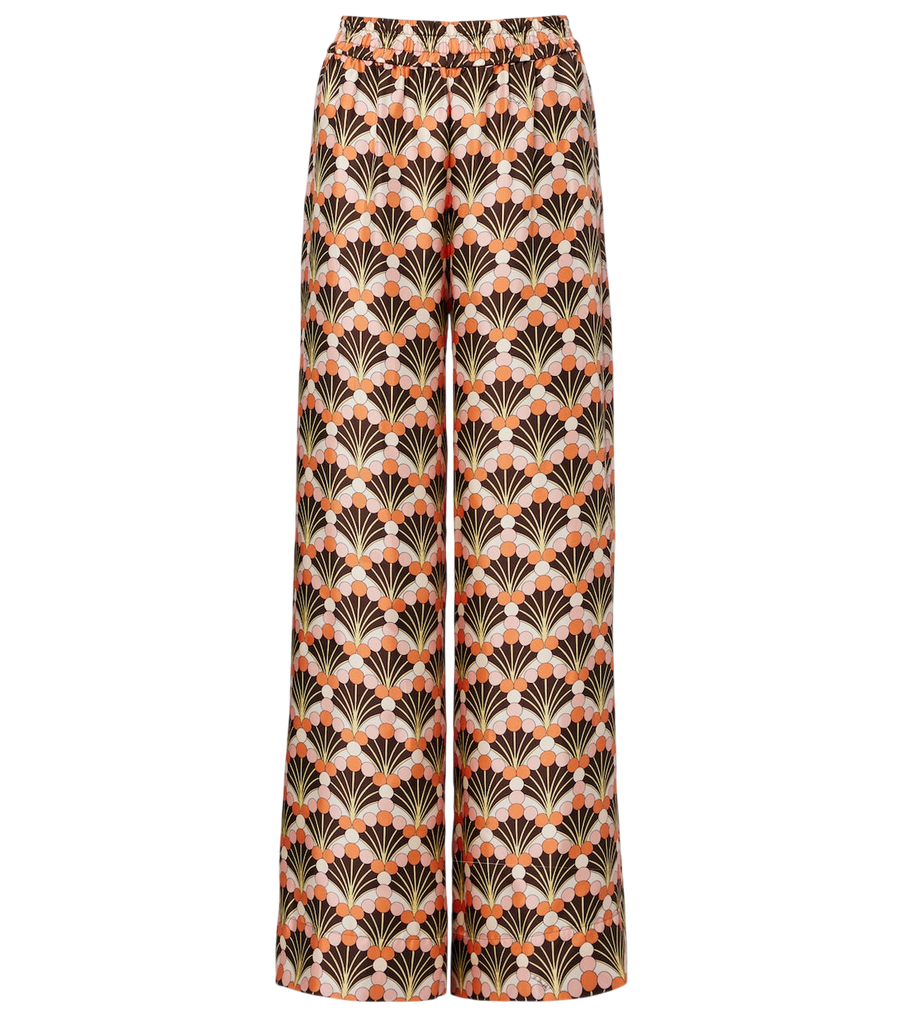 La DoubleJ Printed silk palazzo pants