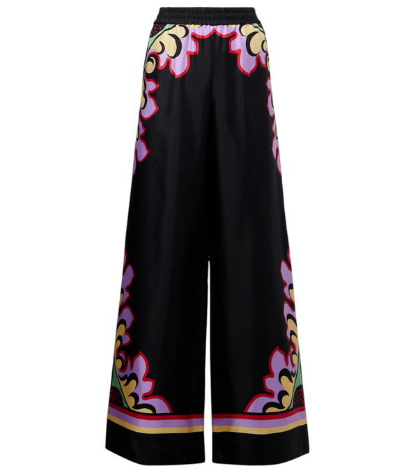 La DoubleJ Printed silk palazzo pants