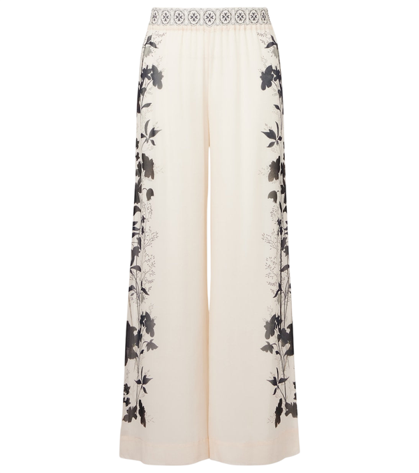 La DoubleJ Printed silk palazzo pants