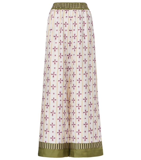 La DoubleJ Printed silk twill palazzo pants