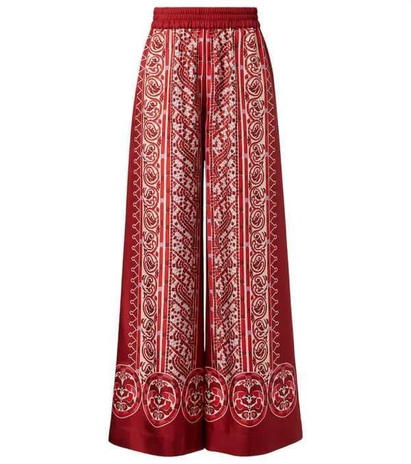 La DoubleJ Printed silk twill palazzo pants