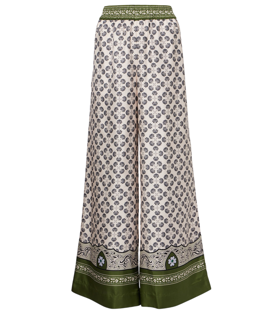 La DoubleJ Printed silk twill palazzo pants