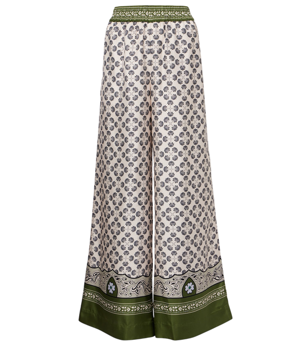 La DoubleJ Printed silk twill palazzo pants