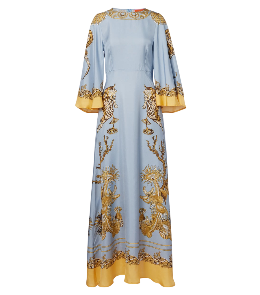 La DoubleJ Sorella printed silk twill maxi dress