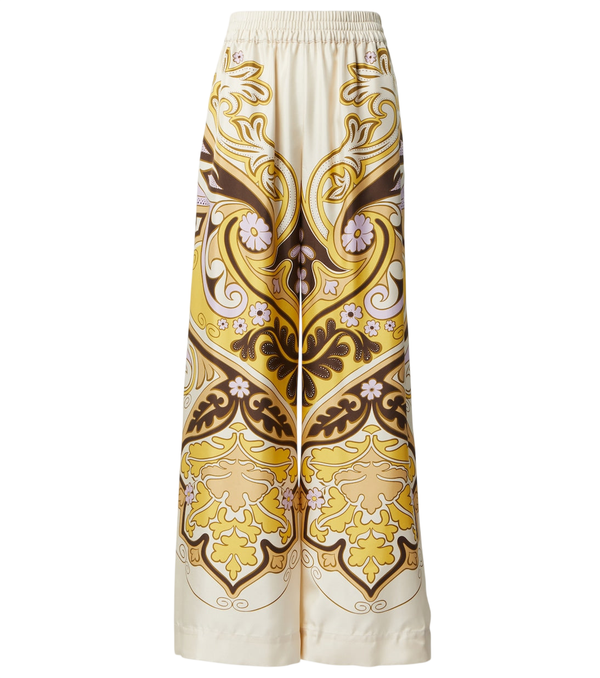 La DoubleJ Spells Placée printed silk twill palazzo pants
