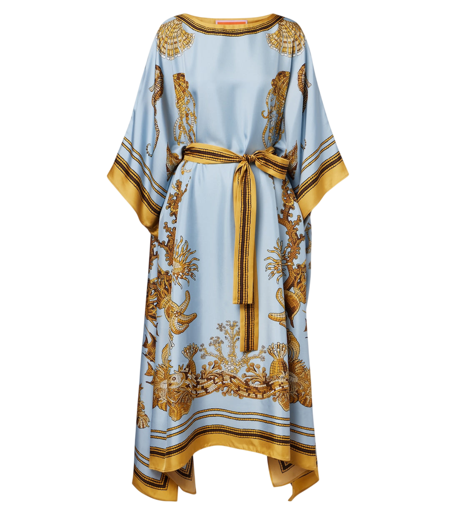 La DoubleJ Square printed silk twill kaftan