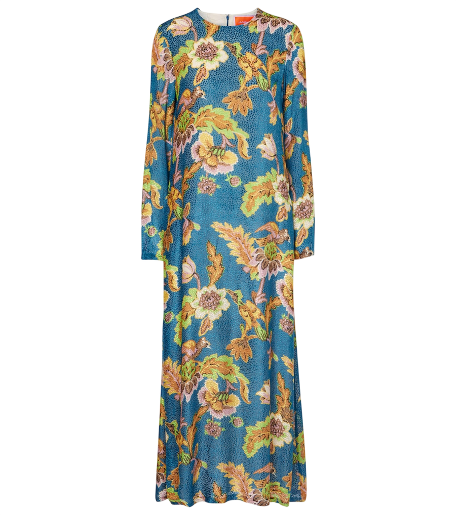 Robe longue en velours dévoré imprimé Swing de La DoubleJ