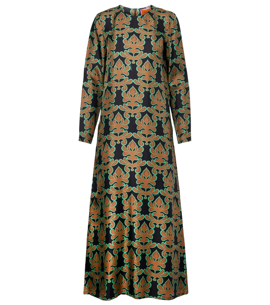 La DoubleJ Swing printed silk twill midi dress