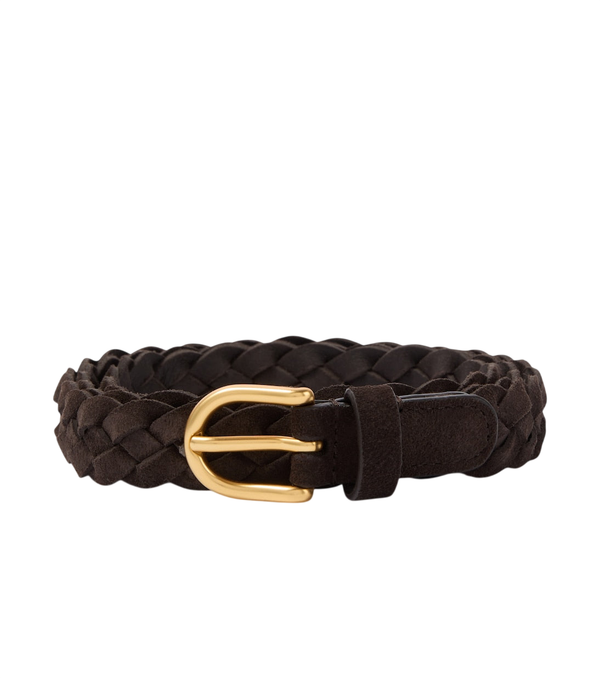 Lardini Cintura in pelle scamosciata intrecciata