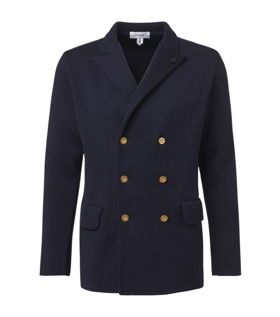 Lardini Double-breasted virgin wool blazer