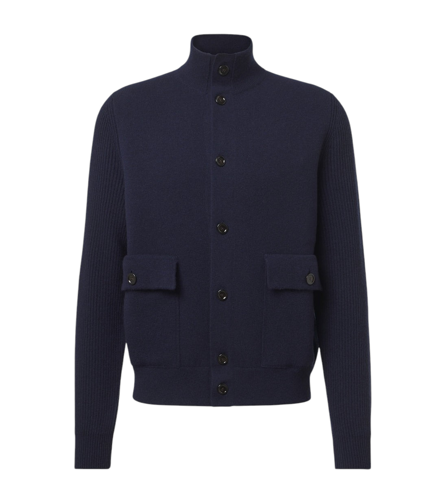 Lardini Knitted wool-blend jacket