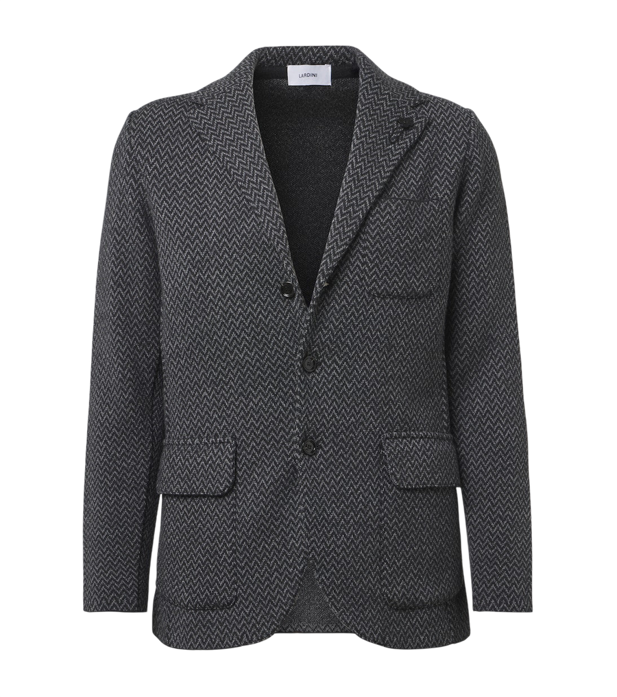 Lardini Virgin chevron wool blazer