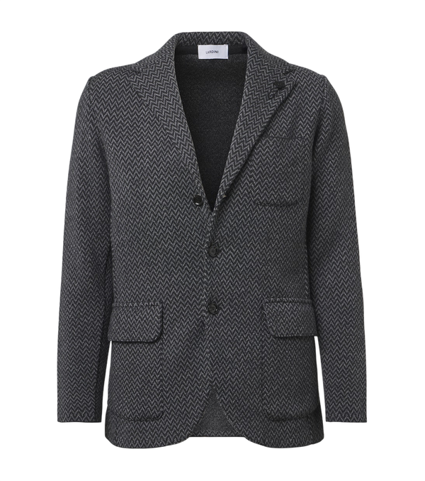 Lardini Virgin chevron wool blazer
