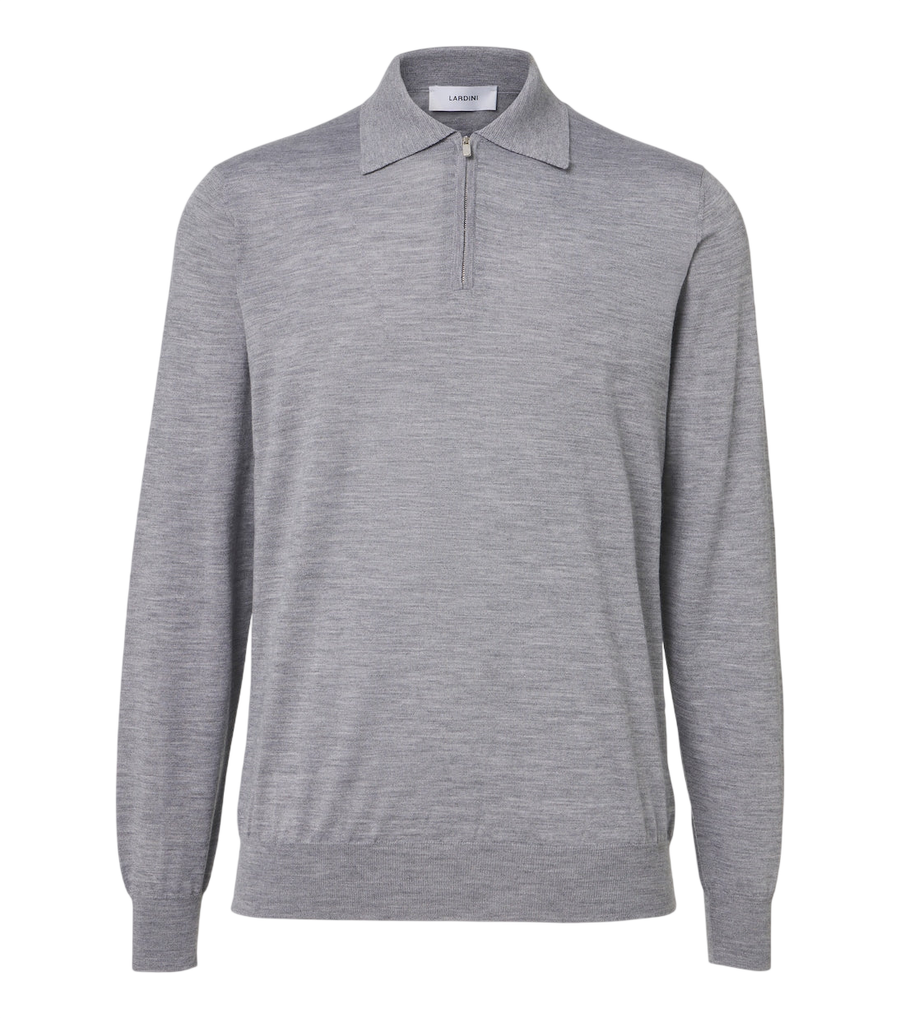Lardini Wool, silk, and cashmere polo sweater