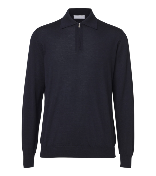 Lardini Wool, silk, and cashmere polo sweater