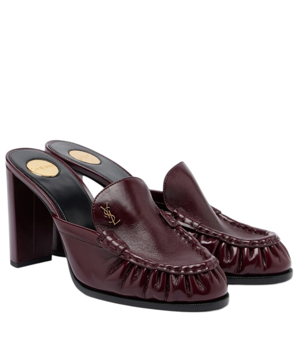 Saint Laurent Le Loafer Cassandre leather mules