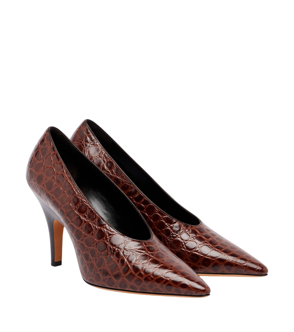 Zapatos de salón Le Monde Beryl Petra de piel con efecto cocodrilo