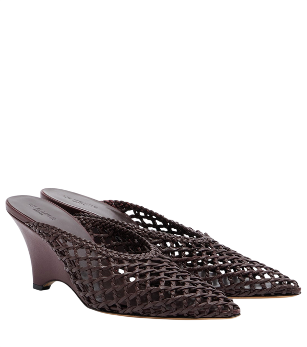 Le Monde Béryl Victoria leather wedge mules