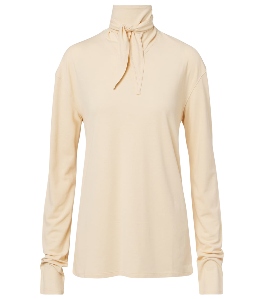 Lemaire Blusa de gola alta em malha de algodão