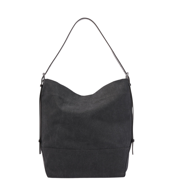 Bolso tote de lona con ribetes de piel Lemaire