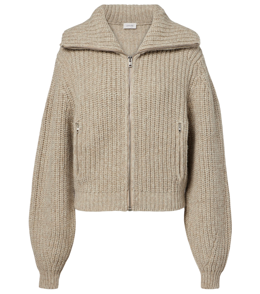 Lemaire Ribbed-knit alpaca and yak wool cardigan