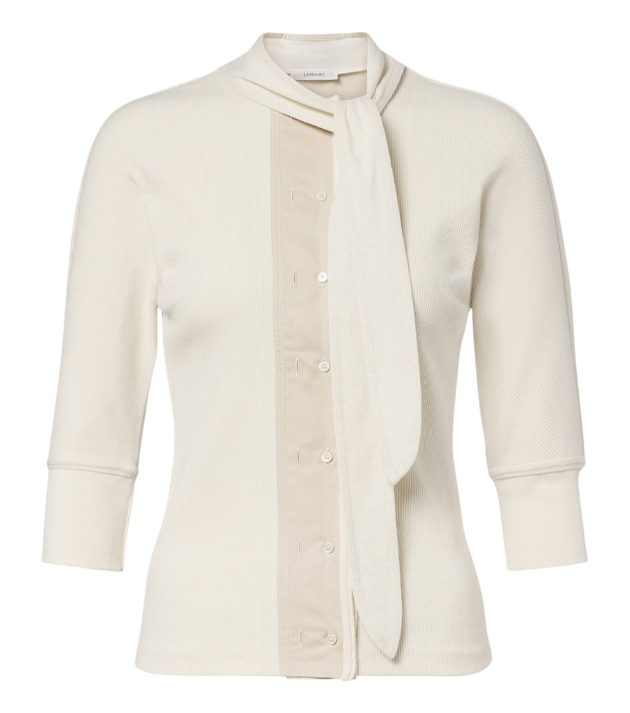 Lemaire RIbbed-knit cotton and linen top