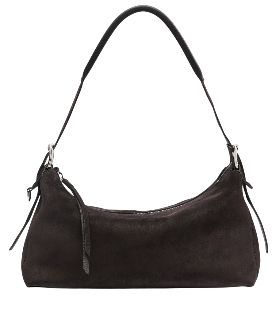 Lemaire Small belted suede shoulder bag