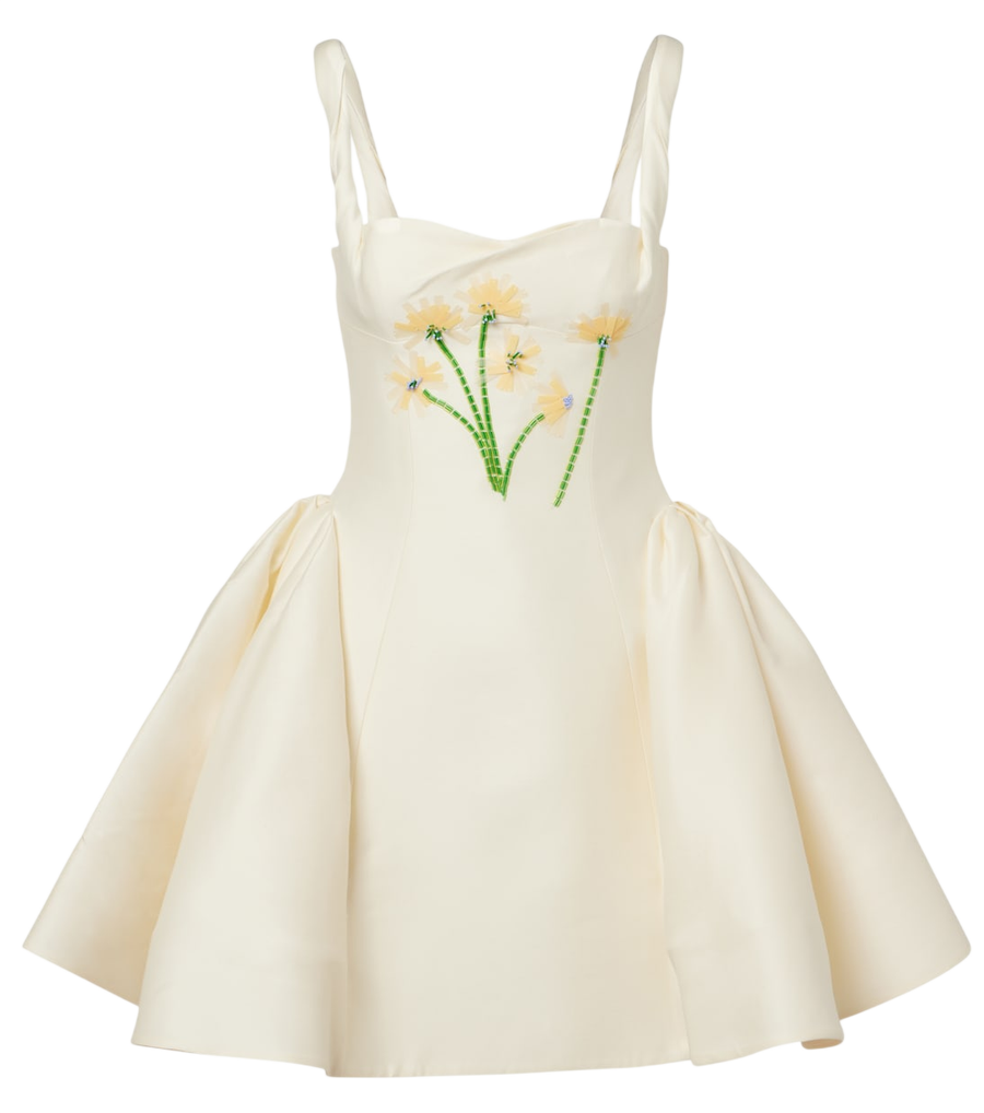 Leo Lin Ariel embellished wool and silk minidress