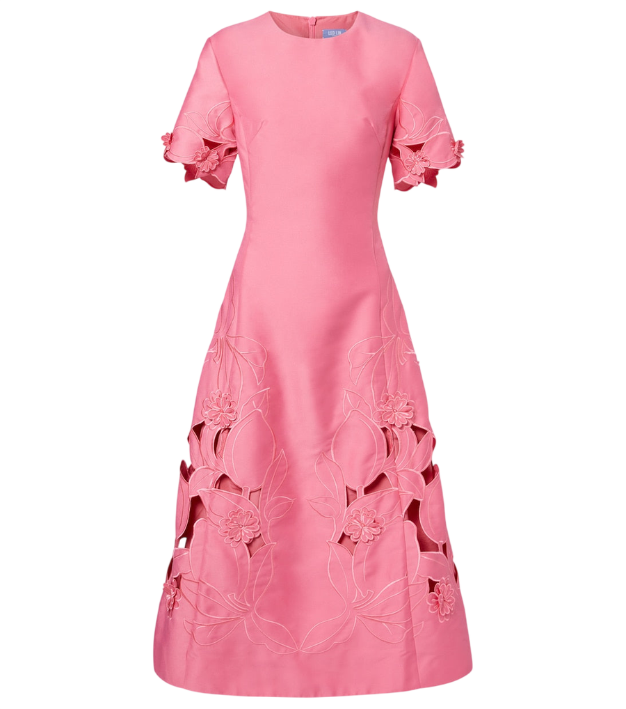 Leo Lin Caroline laser-cut midi dress