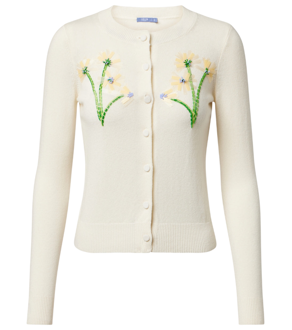 Leo Lin Claire embellished wool and cashmere cardigan