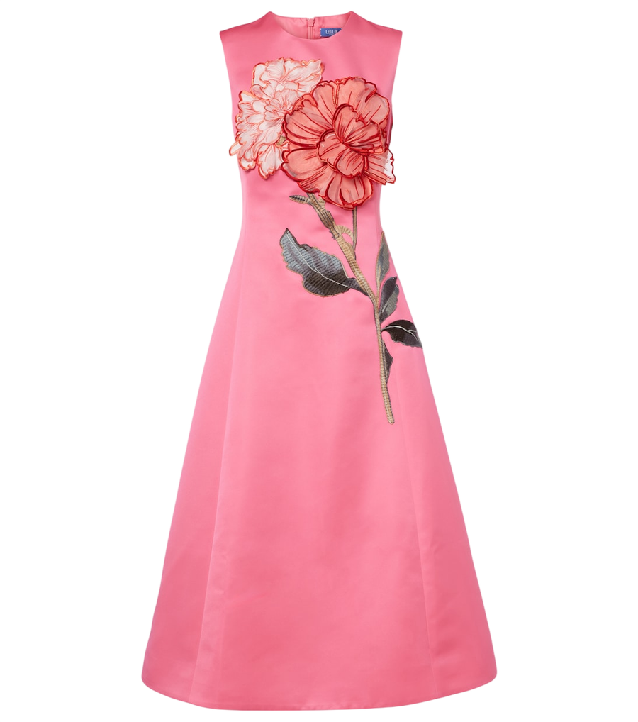 Leo Lin Cleo floral-appliqué cocktail dress