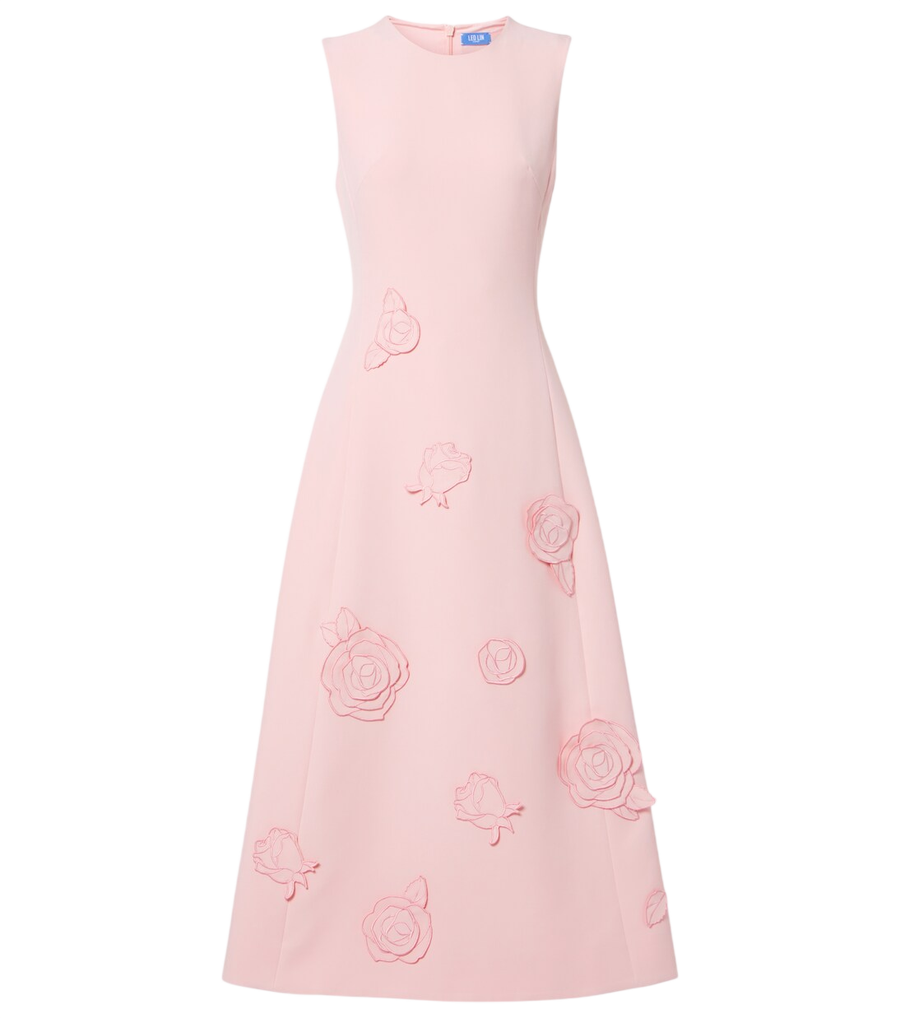 Leo Lin Cleo floral-appliqué cocktail dress