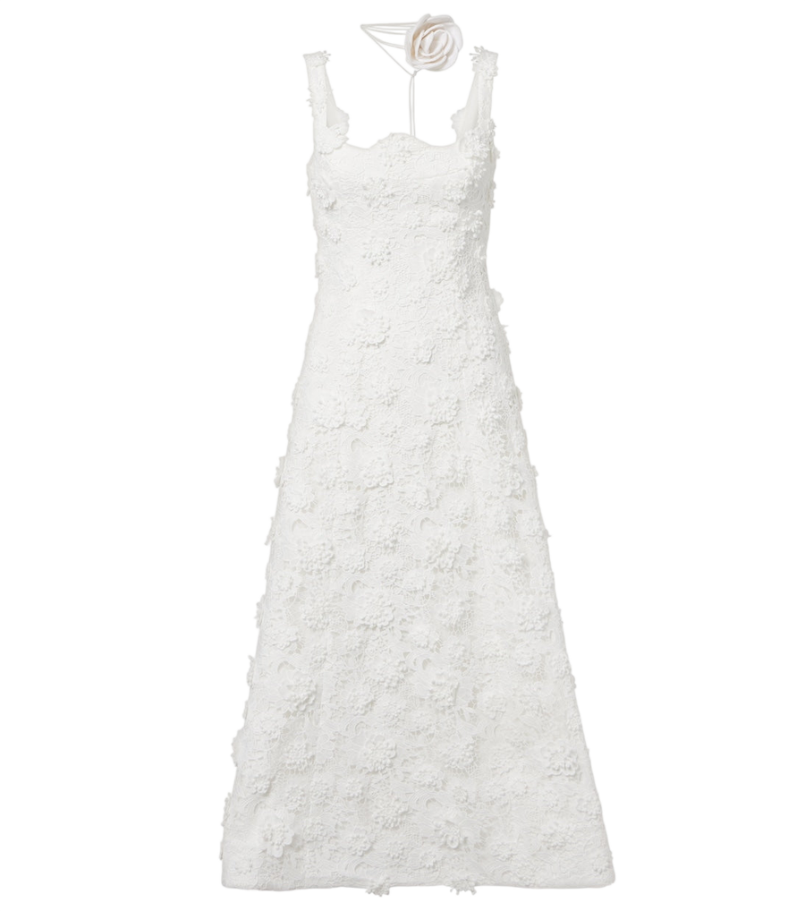 Leo Lin Embroidered lace midi dress