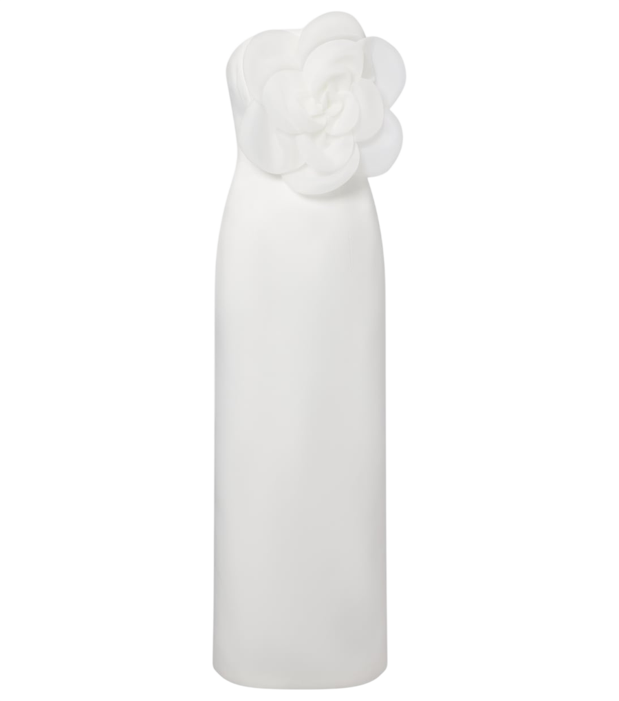 Leo Lin Floral-appliqué maxi dress