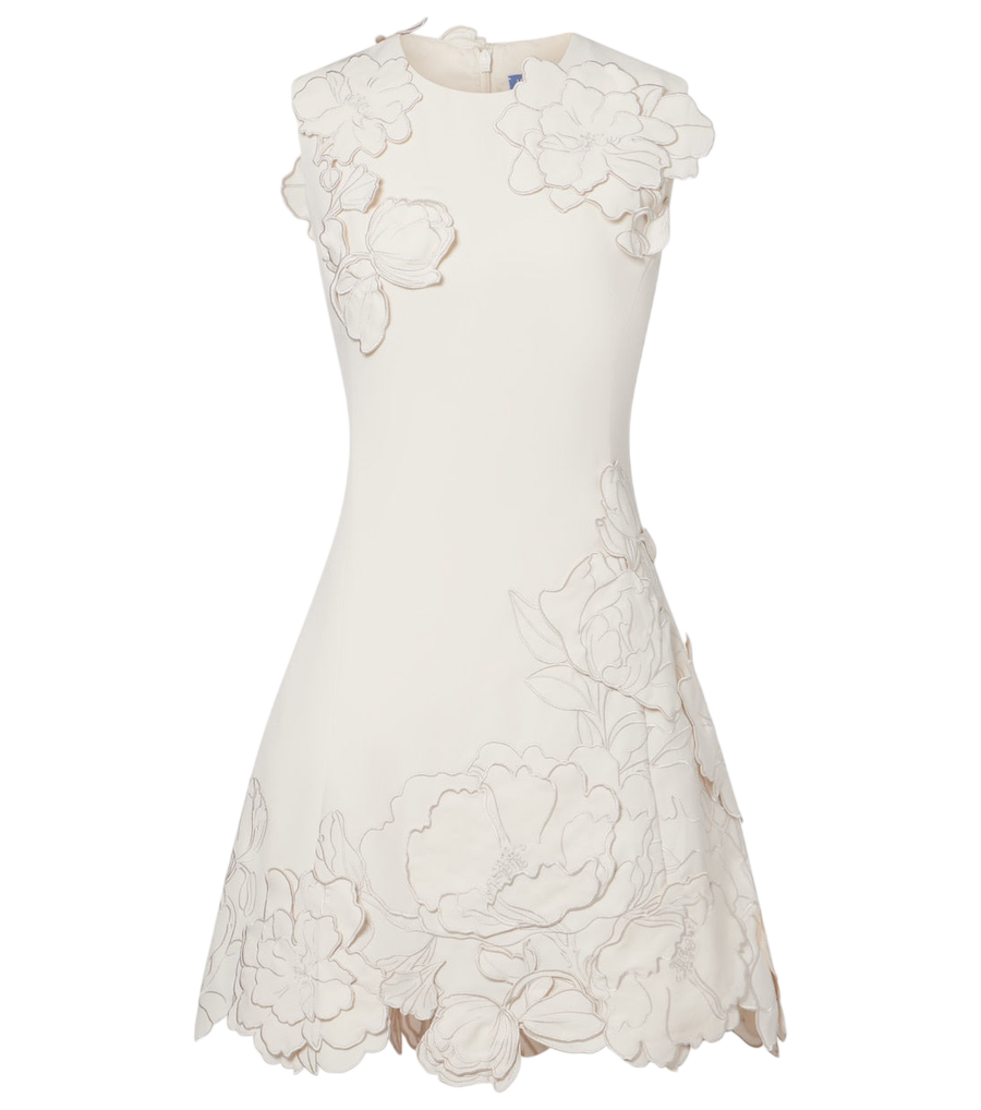 Leo Lin Floral-appliqué minidress