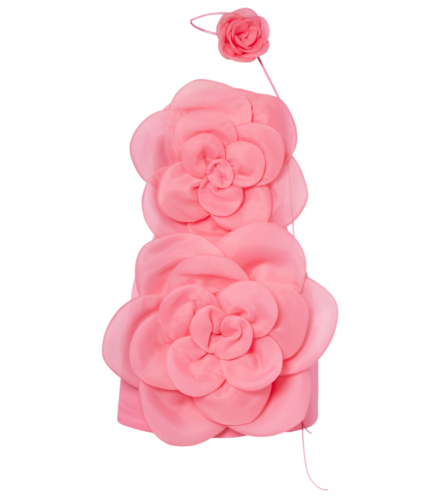 Robe bustier Leo Lin avec appliqués floraux en relief