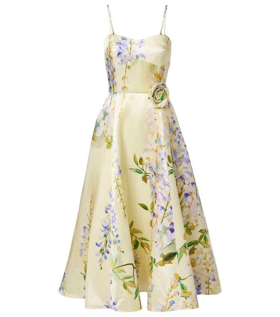 Leo Lin Mariela linen and silk cocktail dress