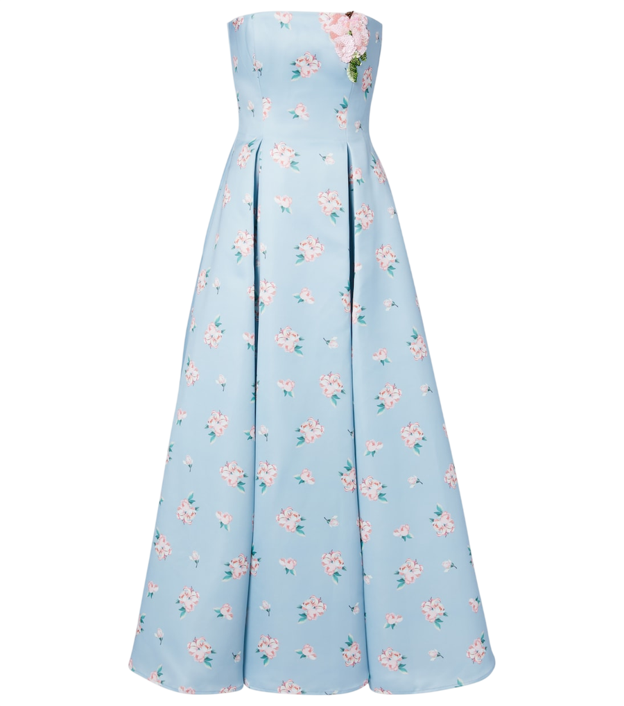 Leo Lin Nora floral bustier gown